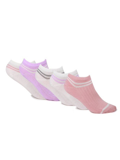 

FOREVER 21 Women Assorted Striped Ankle Length Socks Set Of 5