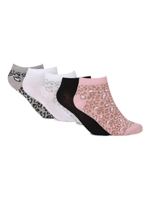 

FOREVER 21 Women Pack of 5 Multi-Coloured Printed Ankle Length Socks
