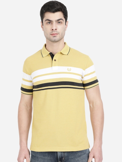 

Greenfibre Men Yellow Striped Polo Collar Slim Fit T-shirt