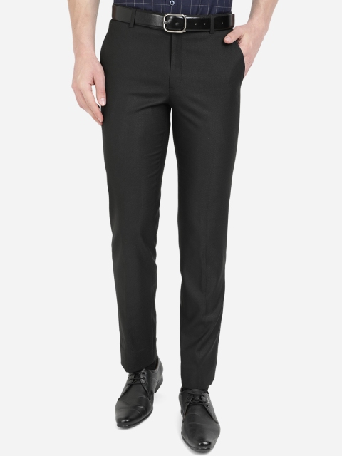 

Greenfibre Men Black Slim Fit Easy Wash Trousers