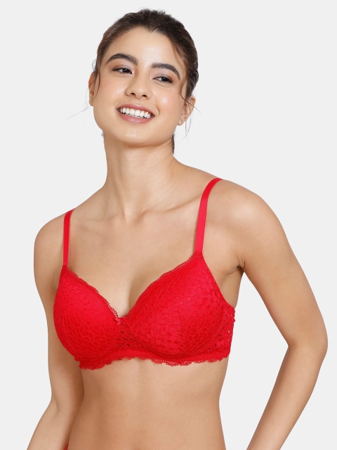 

Zivame Red Abstract Bra Lightly Padded ZI10ZEFASH00RED
