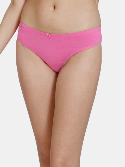 

Zivame Women Pink Solid Low-Rise Thongs