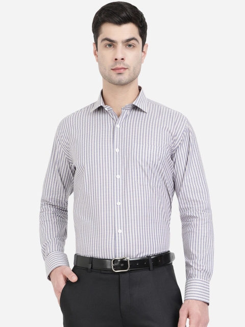 

JADE BLUE Men Grey Striped Formal Shirt