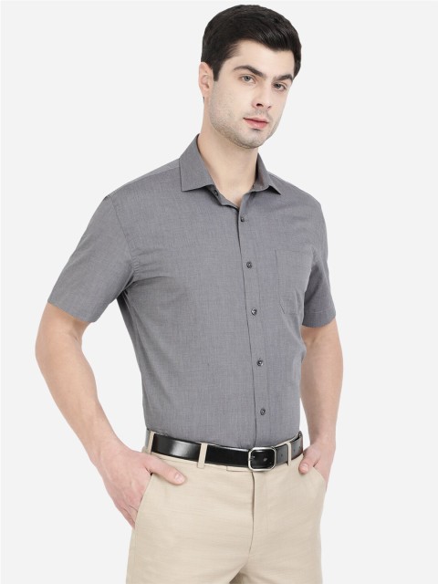 

JADE BLUE Men Grey Cotton Formal Shirt