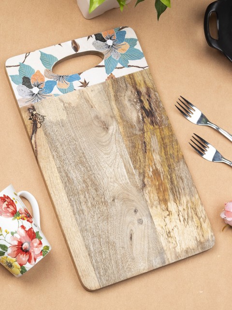 

MARKET99 Brown Printed Wooden Chopping Board