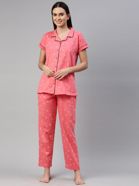 

GOLDSTROMS Women Pink Printed Night Suit