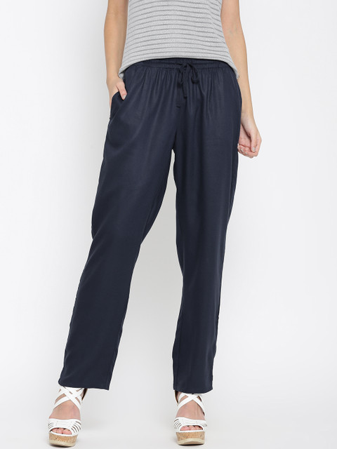 

United Colors of Benetton Women Navy Casual Trousers, Navy blue
