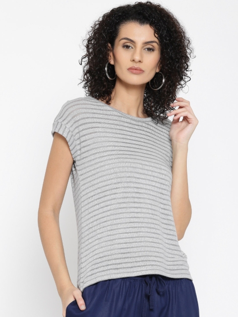 United Colors of Benetton Grey Self-Striped Top United Colors of Benetton Grey Self-Striped Top