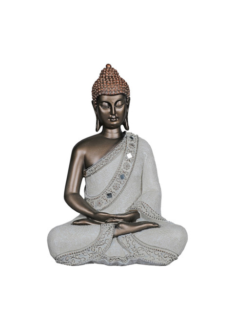 

TANSHA QUO White Meditative Buddha Decorative Showpiece