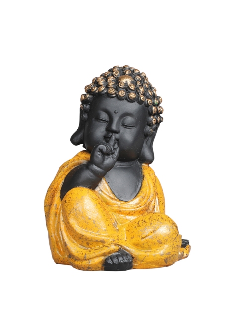 

TANSHA QUO Black Polyresin Monk Showpiece