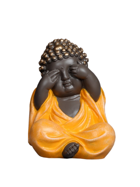 

TANSHA QUO Yellow & Grey Monk Figurine Showpiece