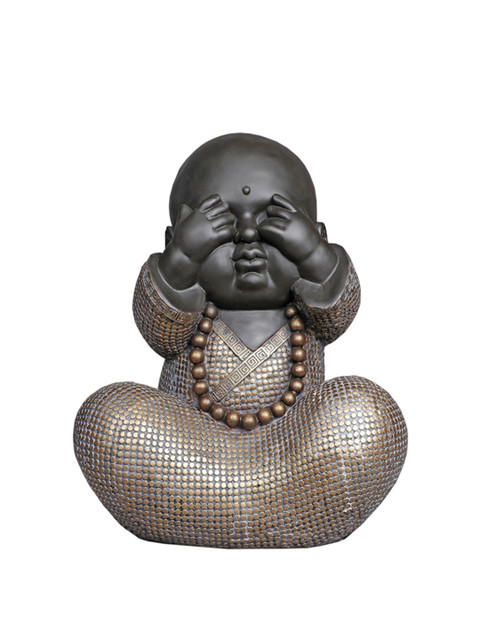 

TANSHA QUO Black & Gold-Toned Polyresin Monk Showpiece