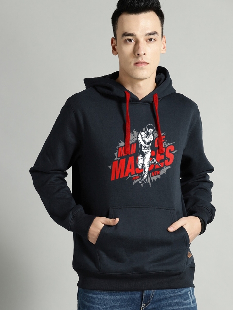 

Fully Filmy Men Black & Red Printed Cotton Hooded Sweatshirt