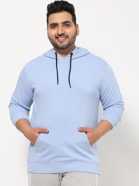 

Bewakoof Plus Men Blue Hooded Sweatshirt
