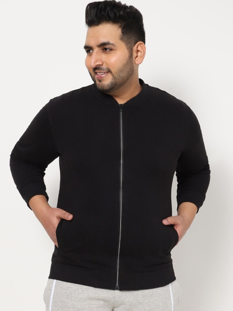 

Bewakoof Plus Men Black Solid Sweatshirt