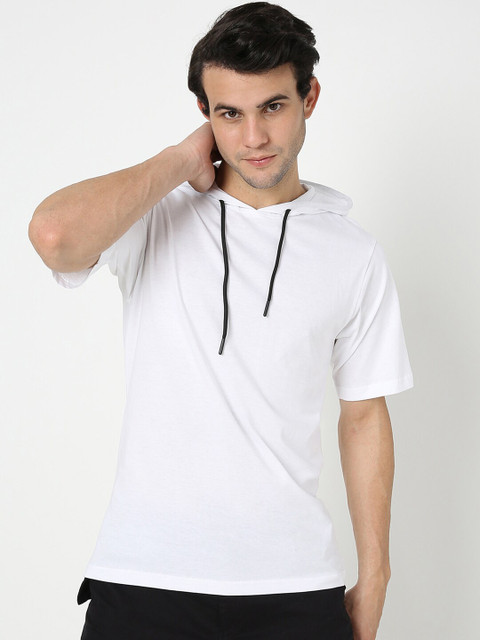 

Bewakoof Men White Solid Hooded Sweatshirt