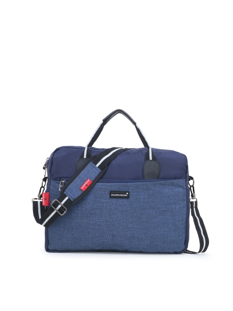 

ADAMSON Men Blue Textured Messenger Bag