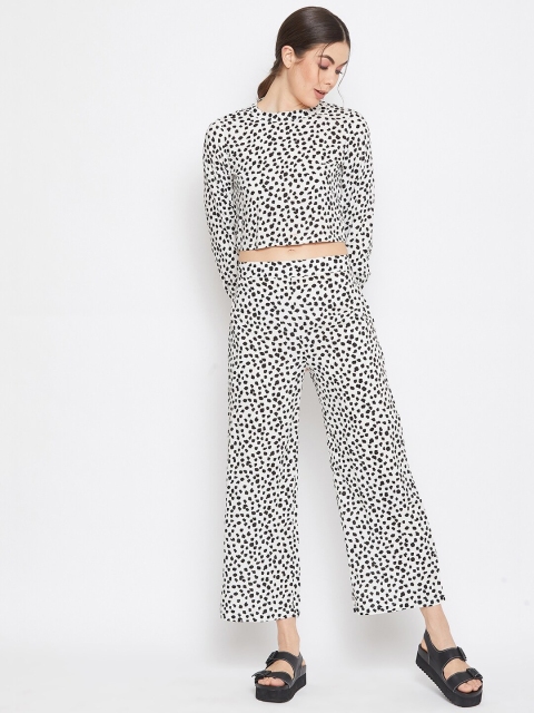 

DELAN Women White & Black Printed Co-Ord Set