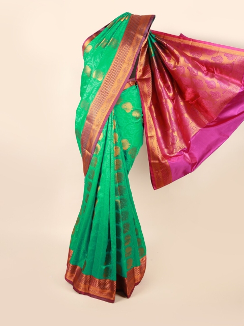 

Pothys Green & Fuchsia Ethnic Motifs Zari Art Silk Saree