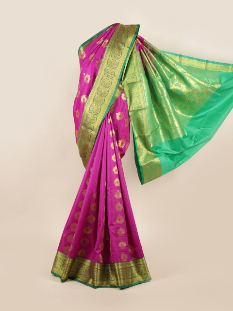 

Pothys Magenta & Green Woven Design Zari Art Silk Saree
