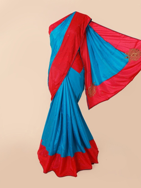 

Pothys Blue & Red Woven Design Saree