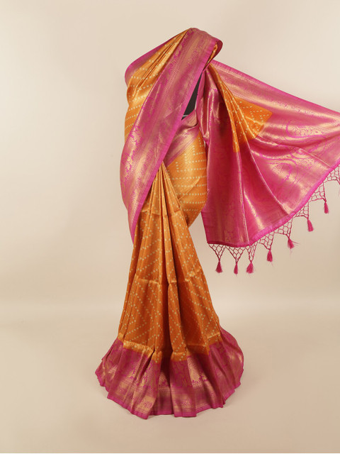 

Pothys Orange & Pink Woven Design Zari Art Silk Saree