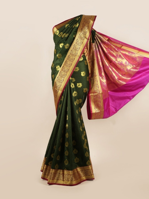 

Pothys Green Ethnic Motifs Woven Design Jute Silk Saree