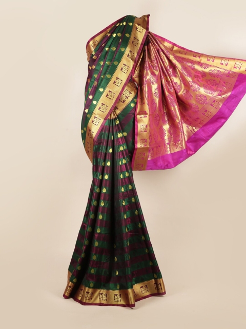

Pothys Green & Magenta Woven Design Art Silk Saree