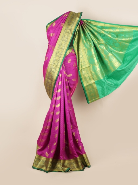 

Pothys Magenta & Green Woven Design Art Silk Saree