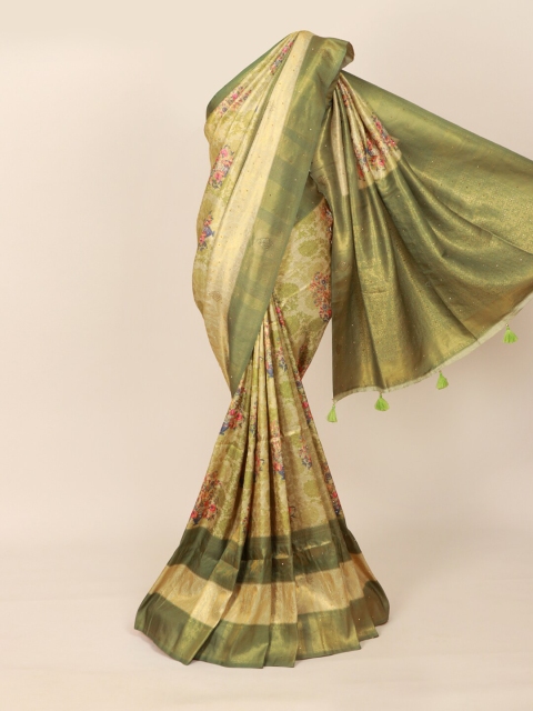 

Pothys Olive Green & Beige Woven Design Art Silk Saree