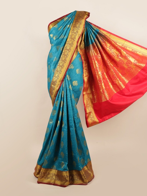 

Pothys Blue & Red Woven Design Art Silk Saree