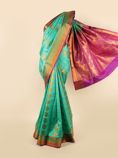 

Pothys Green & Purple Ethnic Motifs Zari Art Silk Saree