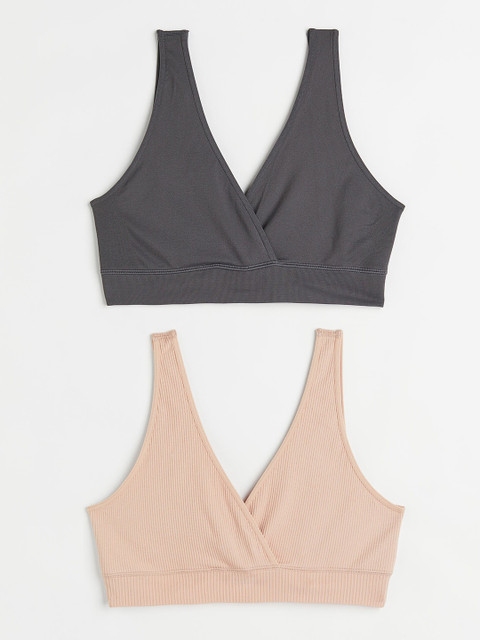 

H&M MAMA Pack of 2 Grey & Pink Seamless Nursing Bras