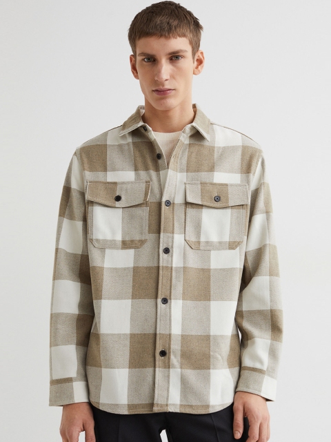 

H&M Men Beige Twill Overshirt