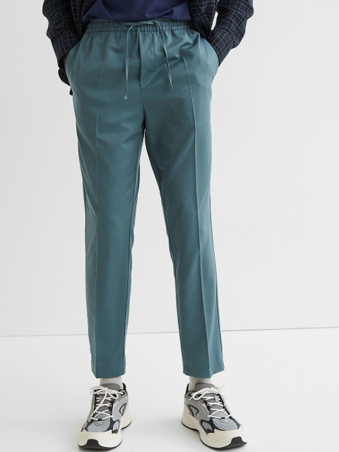

H&M Men Turquoise Blue Slim Fit Joggers