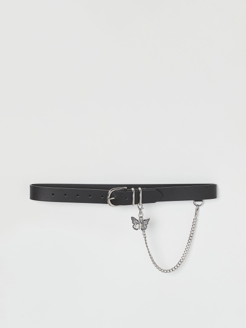 

H&M Women Black Chain-Detail Belt