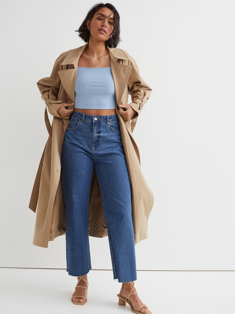 

H&M Women Blue Wide High Ankle Jeans