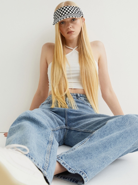 

H&M Black & White Canvas Sun Visor