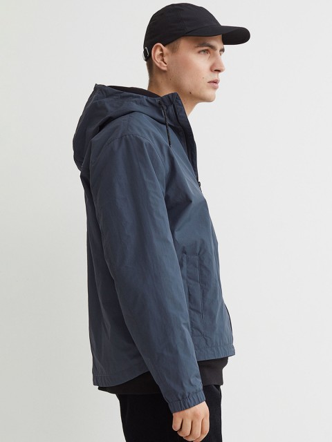 

H&M Blue Solid Windbreaker