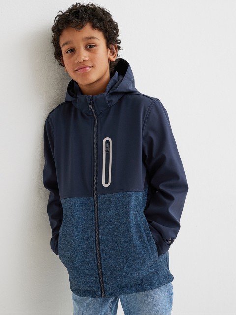

H&M Boys Blue Water-Resistant Hooded Jacket