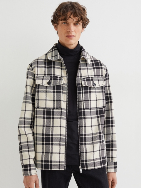 

H&M Beige & Black Checked Shacket
