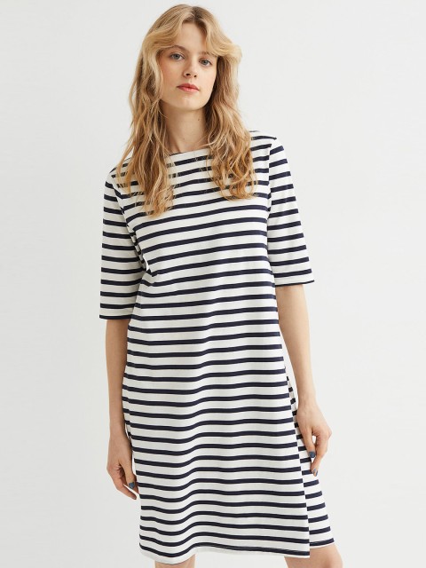 

H&M MAMA Blue & White Striped Nursing Dress