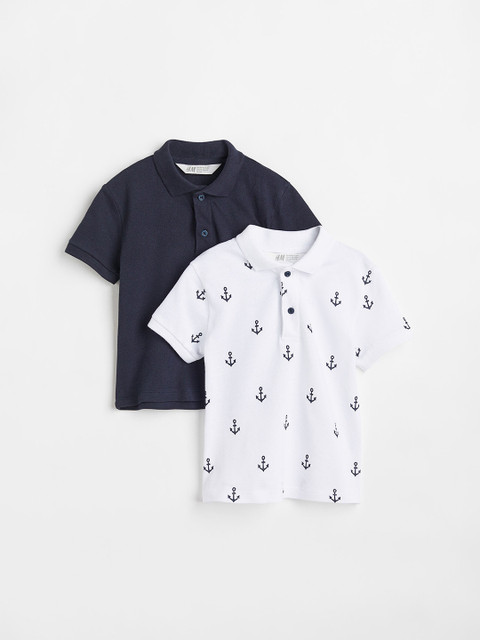 

H&M Boys White & Blue 2-Pack Cotton Polo Shirts