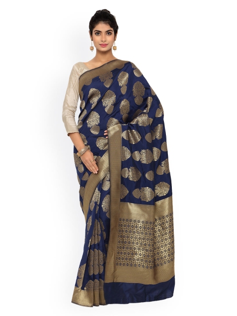

Saree mall Navy Bhagalpuri Art Silk Traditional Saree, Navy blue