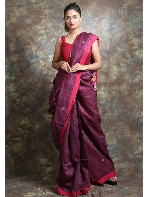 

Arhi Magenta & Purple Ethnic Motifs Pure Silk Saree