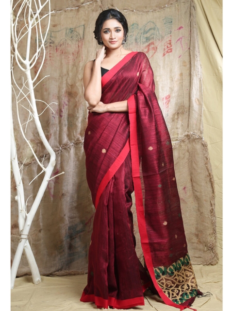 

Arhi Red & Orange Woven Design Pure Silk Saree