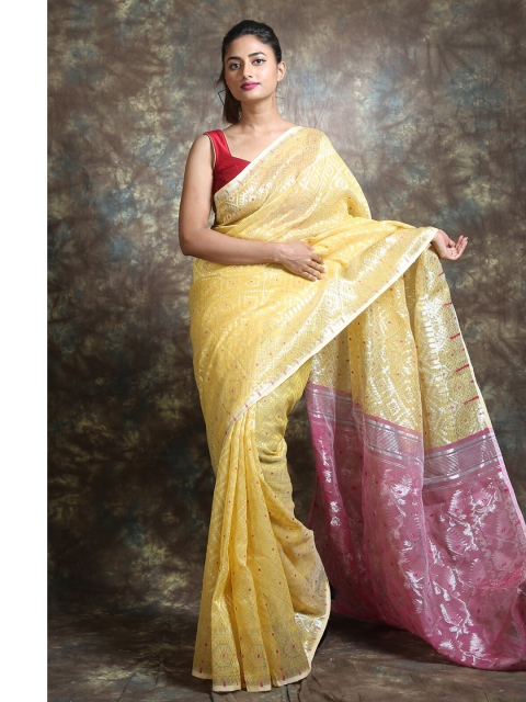 

Arhi Yellow Woven Design Silk Cotton Saree