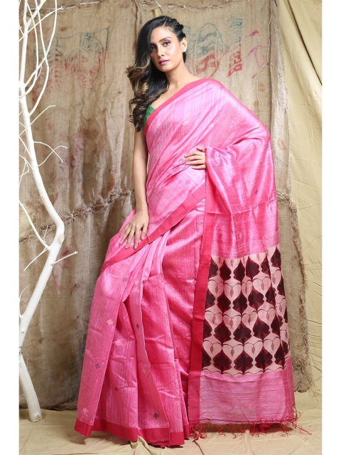 

Arhi Pink Woven Design Pure Silk Saree