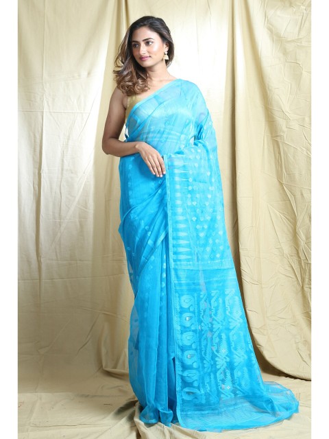 

Arhi Blue Woven Design Silk Cotton Saree