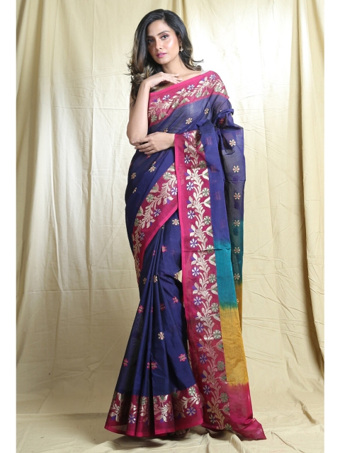 

Arhi Blue & Pink Woven Design Zari Saree
